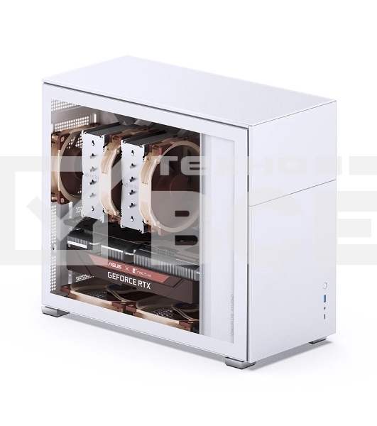 Корпус без блока питания Case JONSBO D41 STD, Midi-Tower, TG, no fan, 1xUSB-A 3.2 + 1xUSB-C 3.2, ATX, mATX White