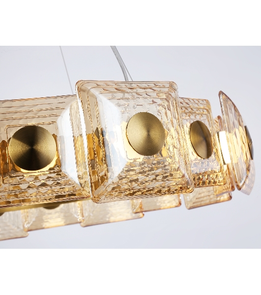 Светильник Ambrella light LH31027 BS/TI латунь/янтарь 72W 3000K D700*150