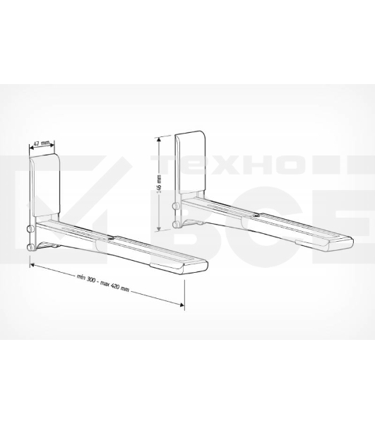 Кронштейн для СВЧ Holder MWS-2003 черный макс.40кг настенный фиксированный    