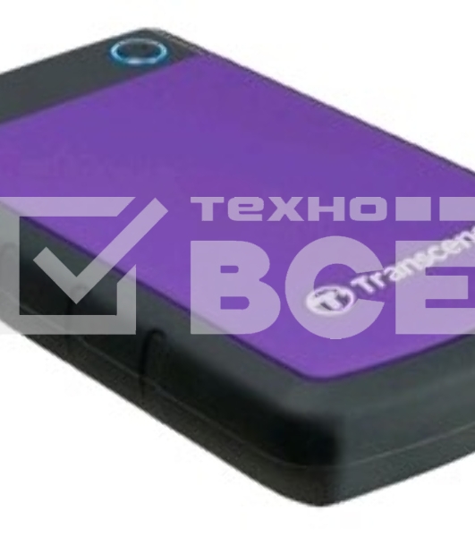 Внешний HDD 2.5' Transcend StoreJet 25H3, 4TB, USB 3.2 Gen 1 Type-A, 5400 rpm, фиолетовый