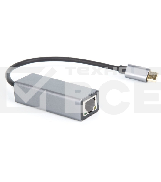 Кабель-переходник USB 3.1 Type-C -->RJ-45 1000Mbps Ethernet, Aluminum Shell, 0.15м VCOM <DU320M>