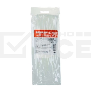 Хомут кабельный Rexant 07-0200-4 2.5х200 нейл. белый (уп.100 шт)