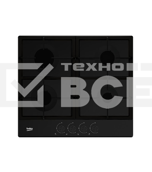 Встраиваемая газовая варочная поверхность Beko HIAG 64225 SB, Черный