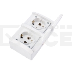 Блок горизонтальный 2 розетки (керамика) INDUSTRIAL IP54 с заземлением, о/у, белый KRANZ, фото4