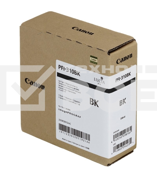 Картридж струйный Canon PFI-310 BK 2359C001 черный (330мл) для Canon TX-2000/TX-3000/TX-4000