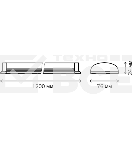 Светильник светодиодный IP40 1200*76*24мм 36W 3260lm 6500K WLF-2 сталь