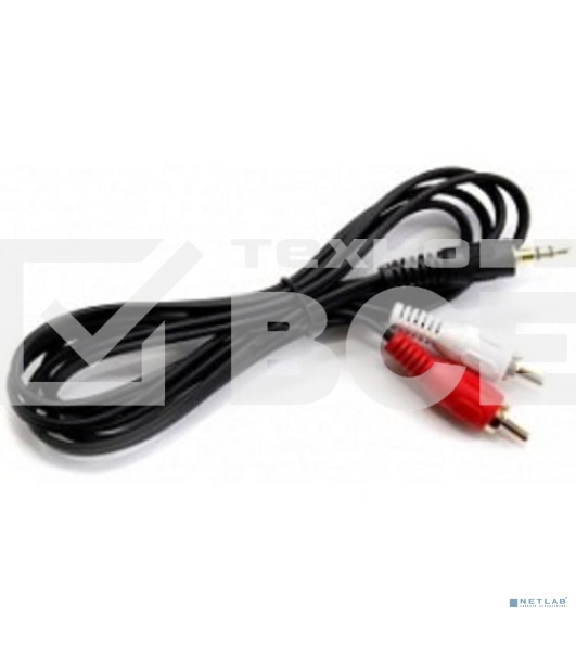 Кабель аудио Exegate 3.5mm Jack M - 2xRCA M 2м позолоченные разъемы