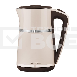 Чайник электрический Galaxy Line GL 0339, бежевый, пластик, 2200 Вт, 1,7 л