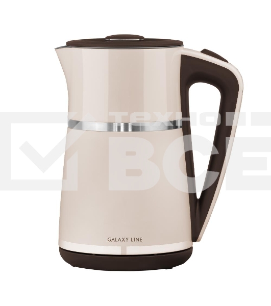 Чайник электрический Galaxy Line GL 0339, бежевый, пластик, 2200 Вт, 1,7 л