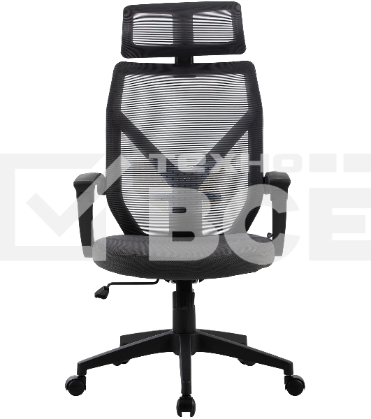 Кресло компьютерное Cactus CS-MC414-GY черный/серый, сетка/ткань, с подголов. крестов. пластик, пластик черный