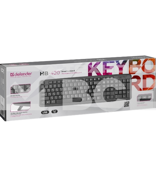 Клавиатура Defender HB-420 проводная, USB, черный