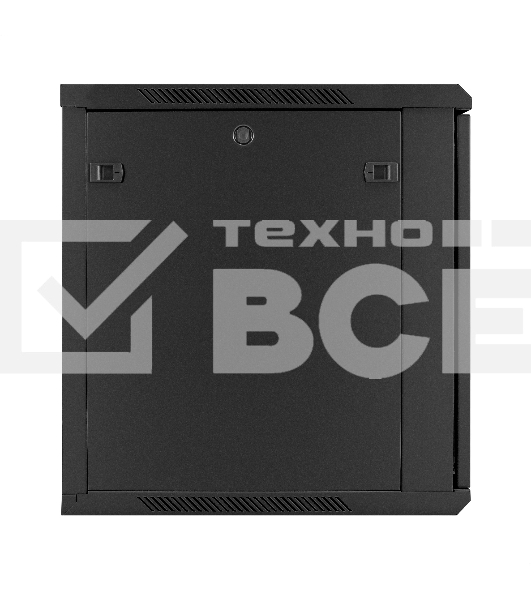 Шкаф телекоммуникационный 19' настенный 12U ExeGate EC-WM-12U.600.G.BLACK (19', 12U, 600x600x635 мм (ШхГхВ), передняя дверь закаленное стекло, съемные боковые панели, пыле- и влагозащита IP23, черный RAL 9004)