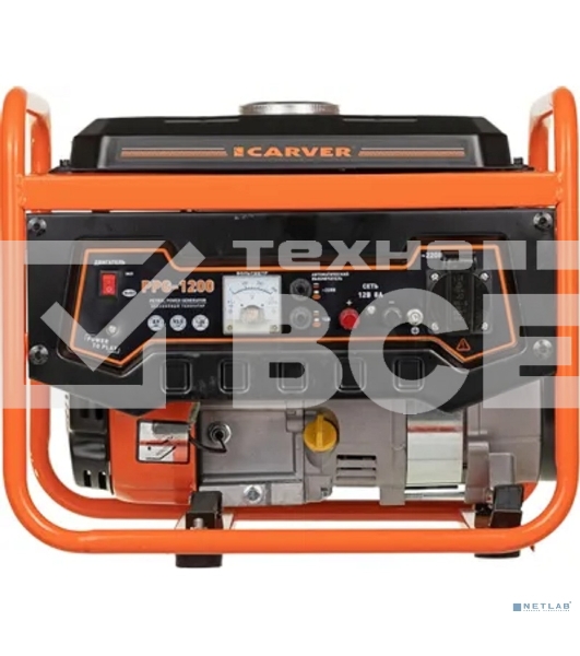 Электрогенератор бензиновый Carver PPG-1200, 1.05 кВт, 65 дБ, 24 кг
