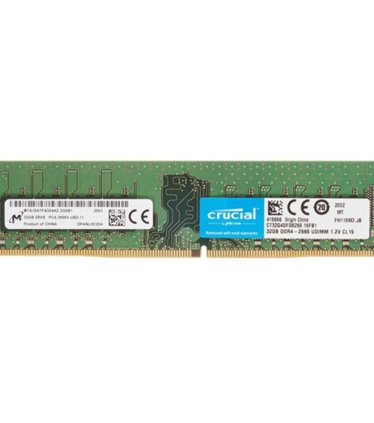 Оперативная память Crucial, DDR4, 32GB (1x32GB), 3200 MHz, CL22, радиатор, черный