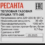 Тепловая газовая пушка Ресанта ТГП-30E, фото11