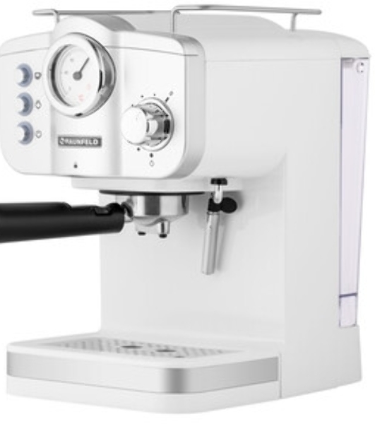Кофеварка рожковая Maunfeld MF-735WH PRO белый, исп. кофе - молотый, 1.25 л, 1100 Вт, 15 бар