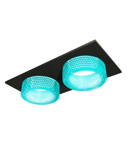 Комплект встраиваемого светильника Ambrella light XC6526043 SBK/BL черный песок/голубой MR16 GU5.3 (C6526, N6153)