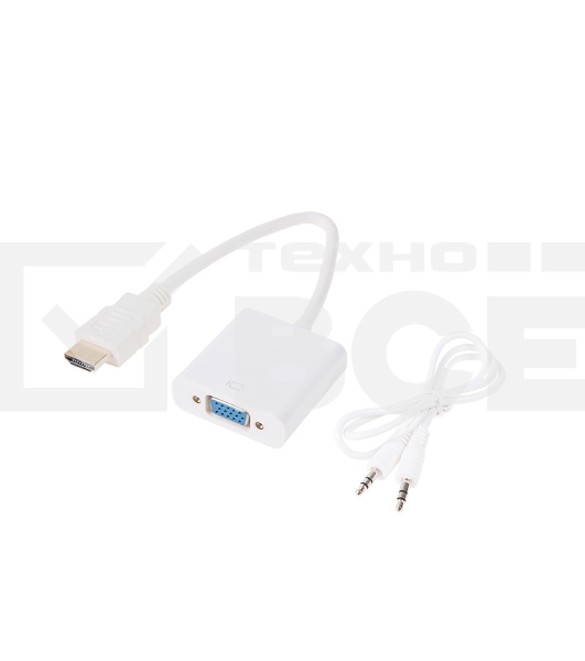 Переходник штекер HDMI - гнездо VGA, провод + шнур стерео 3,5 мм Rexant