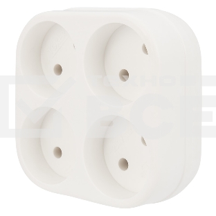 Четверник электрический Rexant 6А без заземления, белый