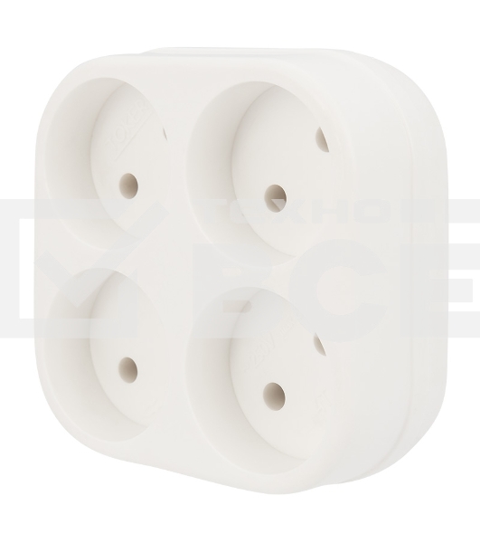 Четверник электрический Rexant 6А без заземления, белый