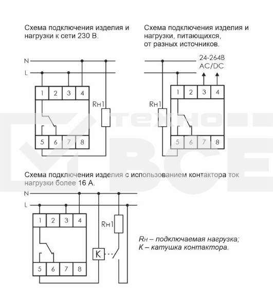 Реле времени PCZ-524 (24-264В AC/DC 16А 1перекл. контакт IP20) F&F EA02.002.004