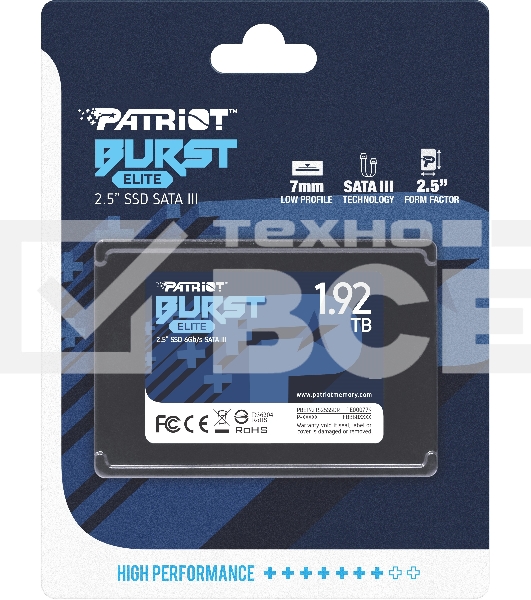 Накопитель SSD Patriot Burst Elite, 1.92Tb, SATA, 2.5