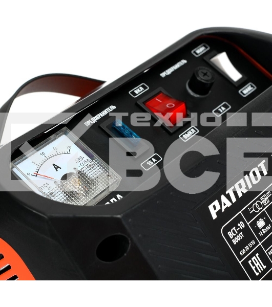 Устройство пуско-зарядное PATRIOT BCT-10 Boost 220В±15% 200Вт 12В зарядmax8.5А 20-100А/ч 4.3кг
