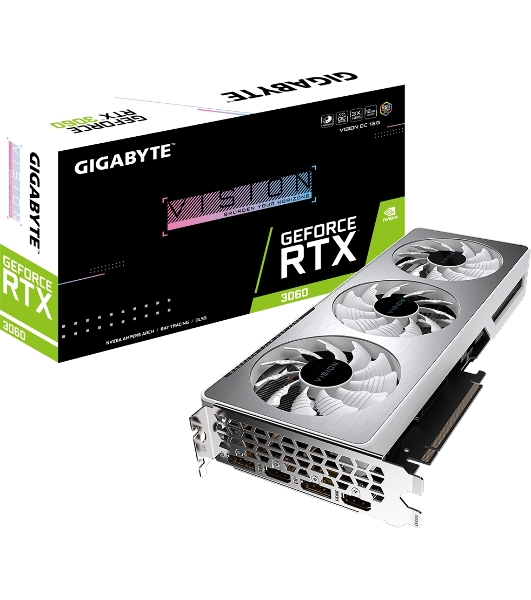 Видеокарта Gigabyte N3060VISIONOC-12GD LHR PCIE16 12288Mb 192 GDDR6 1837/15000 HDMIx2 DPx2 HDCP