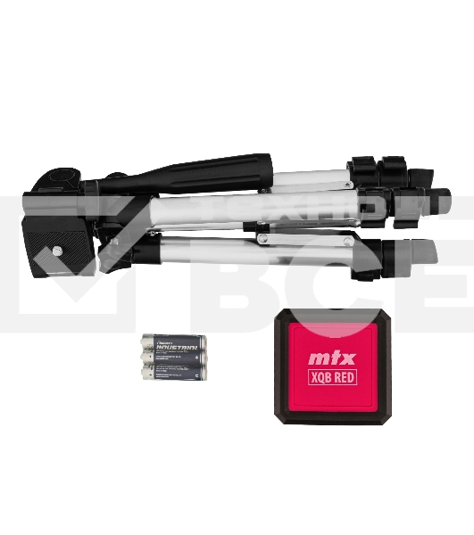 Лазерный уровень XQB RED Pro SET, 10 м, красный луч, батарейки, штатив  MTX