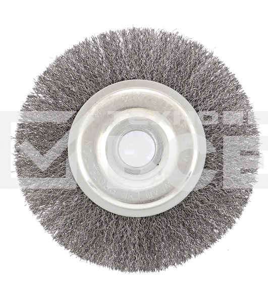Щетка для УШМ Сибртех 150 мм, посадка 22,2 мм, Плоская, витая проволока 0,3 мм