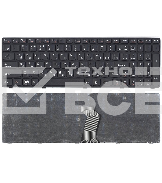 Клавиатура для ноутбука Lenovo Ideapad G580 G585 Z580 Z585 Z780 G780 черная с черной рамкой