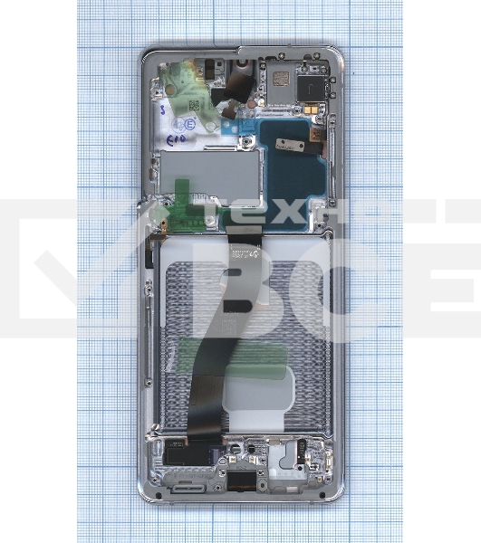 Дисплея для Samsung Galaxy S21 Ultra G998B в сборе с тачскрином ServicePack, серебристый GH82-26035B