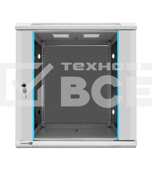 Шкаф телекоммуникационный 19' настенный 12U ExeGate EC-WM-12U.600.G.GREY (19', 12U, 600x600x635мм (ШхГхВ), передняя дверь закаленное стекло, съемные боковые панели, пыле- и влагозащита IP23, светло-серый RAL 7035)