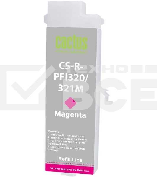 Картридж перезаправляемый струйный Cactus CS-R-PFI321SET-CHIP набор 5шт.упак. для Canon imagePROGRAF TM-250/255/350/355 с чипом