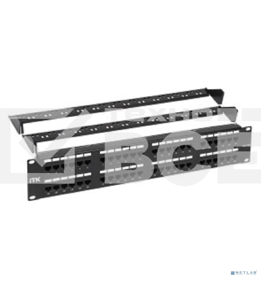 Патч-панель ITK 2U кат. 5Е UTP 48 портов (Dual) с каб. орг-м