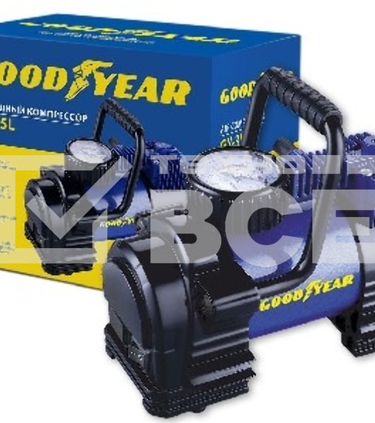Компрессор GOODYEAR GY000102 GY-35L 35 л/мин Мощность - 168 Вт, Производительность - 35 л/мин, Максимальное токопотребление - 14 А, Максимальное давление - 7 Атм, Длина провода питания: 3 м, Длина воздушного шланга: 1 м. Сумка и набор переходников в комплекте.