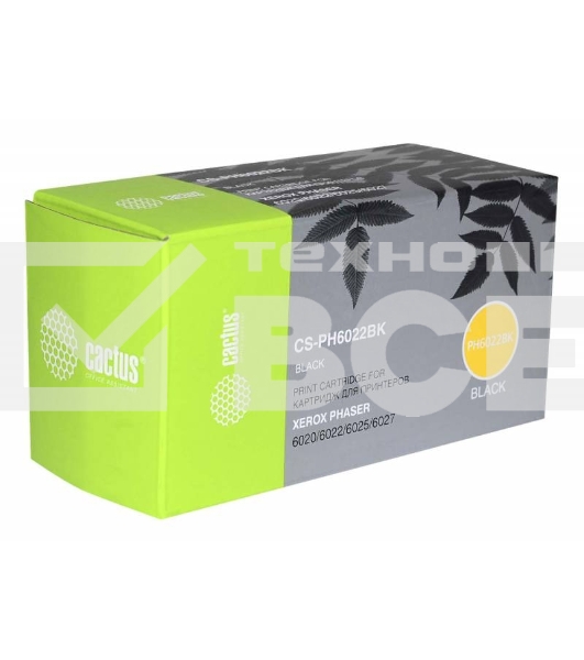 Картридж лазерный Cactus CS-PH6022BK 106R02763 черный (2000 стр.) для Xerox Phaser 6020/6022/WC6025/6027