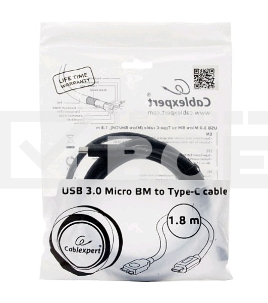 Кабель Cablexpert CCP-USB3-mBMCM-6 USB3.0 microBM/USB3.1TypeC, 1.8м, 