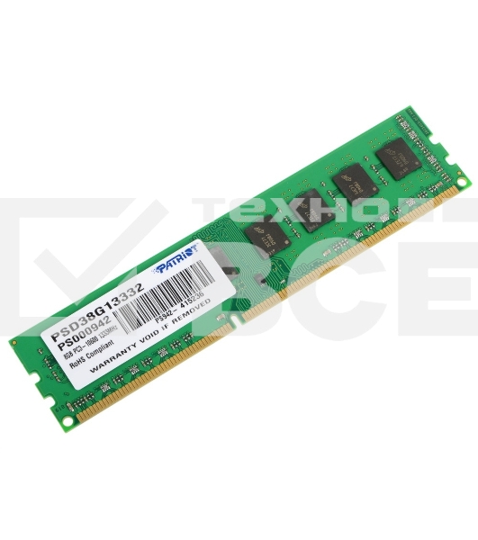 Оперативная память Patriot, DDR3, 8GB (1x8 GB), 1333 MHz, CL9, DIMM