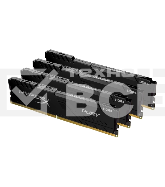 Оперативная память Kingston HyperX Fury, DDR4, 16GB (4x4GB), 3200MHz, CL16, с радиатором