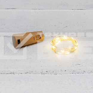 Гирлянда «Роса» с пробкой 2 м, 20 LED, теплое белое свечение, 3хLR44 в комплекте NEON-NIGHT