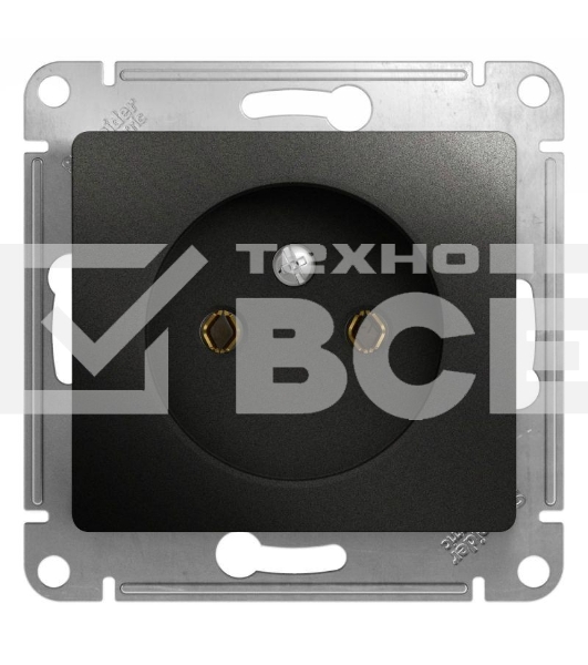 Механизм розетки 1-м СП Glossa 16А IP20 без заземл. антрацит SchE GSL000741