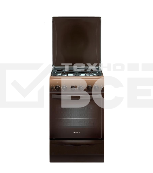 Плита газовая Gefest 5100-02 0001 коричневый, конфорок 4 газовых, духовка 52 л, 50 см x 85 см x 58.5 см
