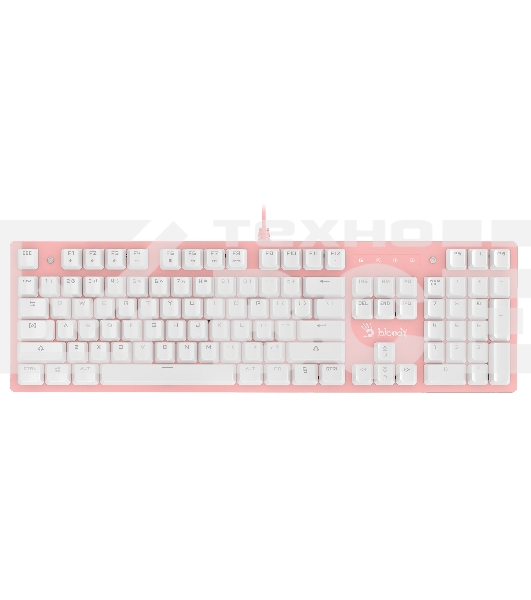 Клавиатура A4Tech Bloody B800 Dual Color проводная USB розовый/белый