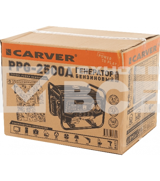 Электрогенератор бензиновый Carver PPG- 2500А, 2.3 кВт, 67 дБ, 40 кг