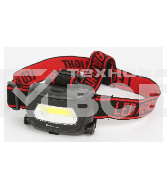 Фонарь налобный Ultraflash LED5359 (аккум 5В черный COB 3 Ватт, 3 реж.,пласт.,бокс)