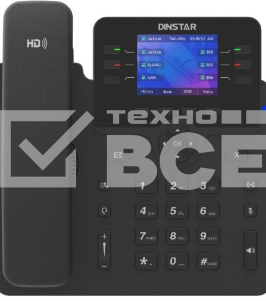 Телефон IP Dinstar C63GP черный