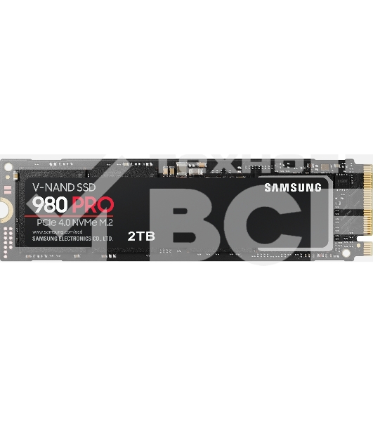 Накопитель SSD Samsung 980 PRO, 2TB, PCIe 4.0 x4, M.2 2280, NVMe, R/W 7000/5000