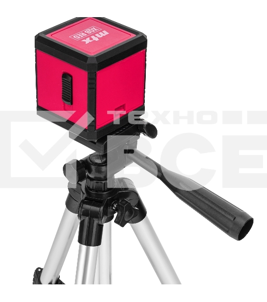 Лазерный уровень XQB RED Pro SET, 10 м, красный луч, батарейки, штатив  MTX