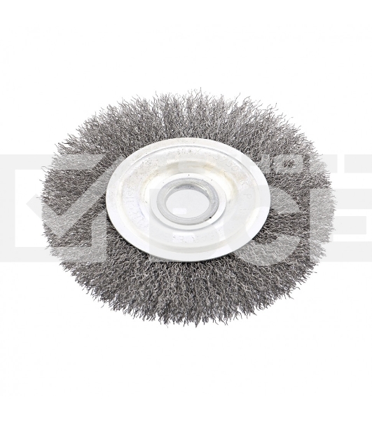 Щетка для УШМ Сибртех 150 мм, посадка 22,2 мм, Плоская, витая проволока 0,3 мм